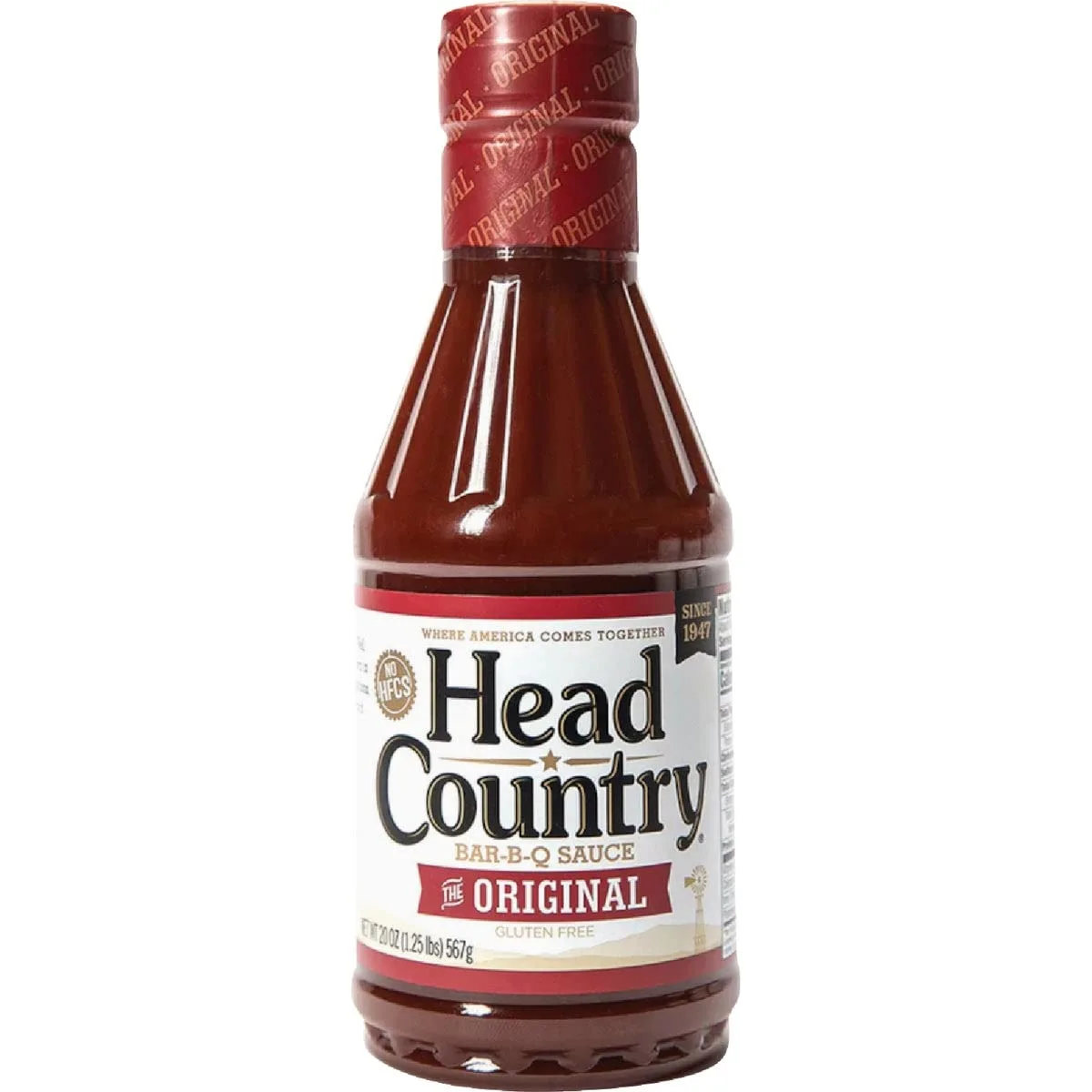 Head Country Bar-B-Q Sauce, Original | Soy Free, Gluten Free Barbecue Sauce With No Added Preservatives | Sweet & Savory Championship BBQ Sauce For Chicken, Pork, Ribs & Burgers | 20 Ounce, Pack of 1
