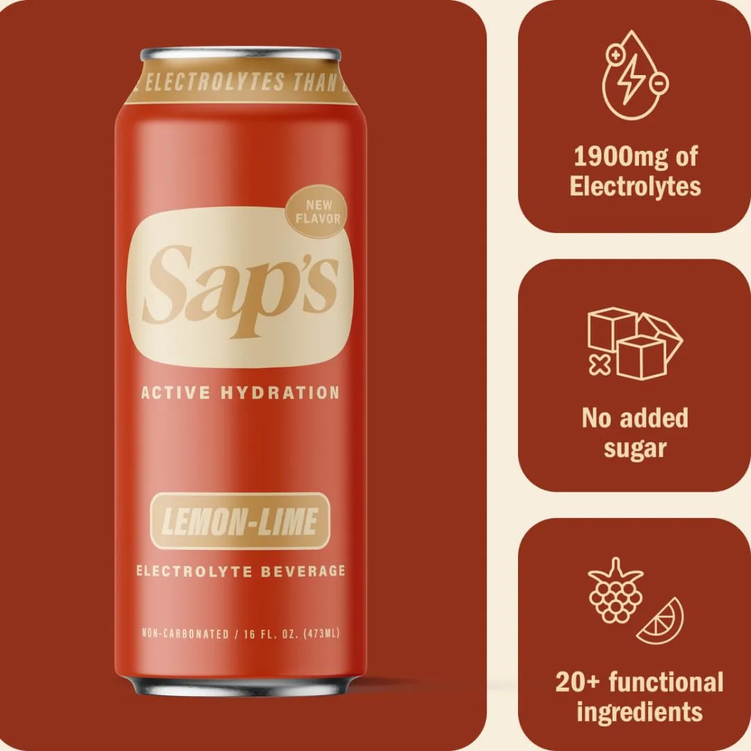 Sap’s Rapid Rehydration Sports Drink - 3 Cans (Variety Pack) - Nature's Sports Drink, Widly Refreshing Electrolytes and Adaptogens for Workouts, Wellness - ZERO Artificial Colors, Flavors, or Sugars
