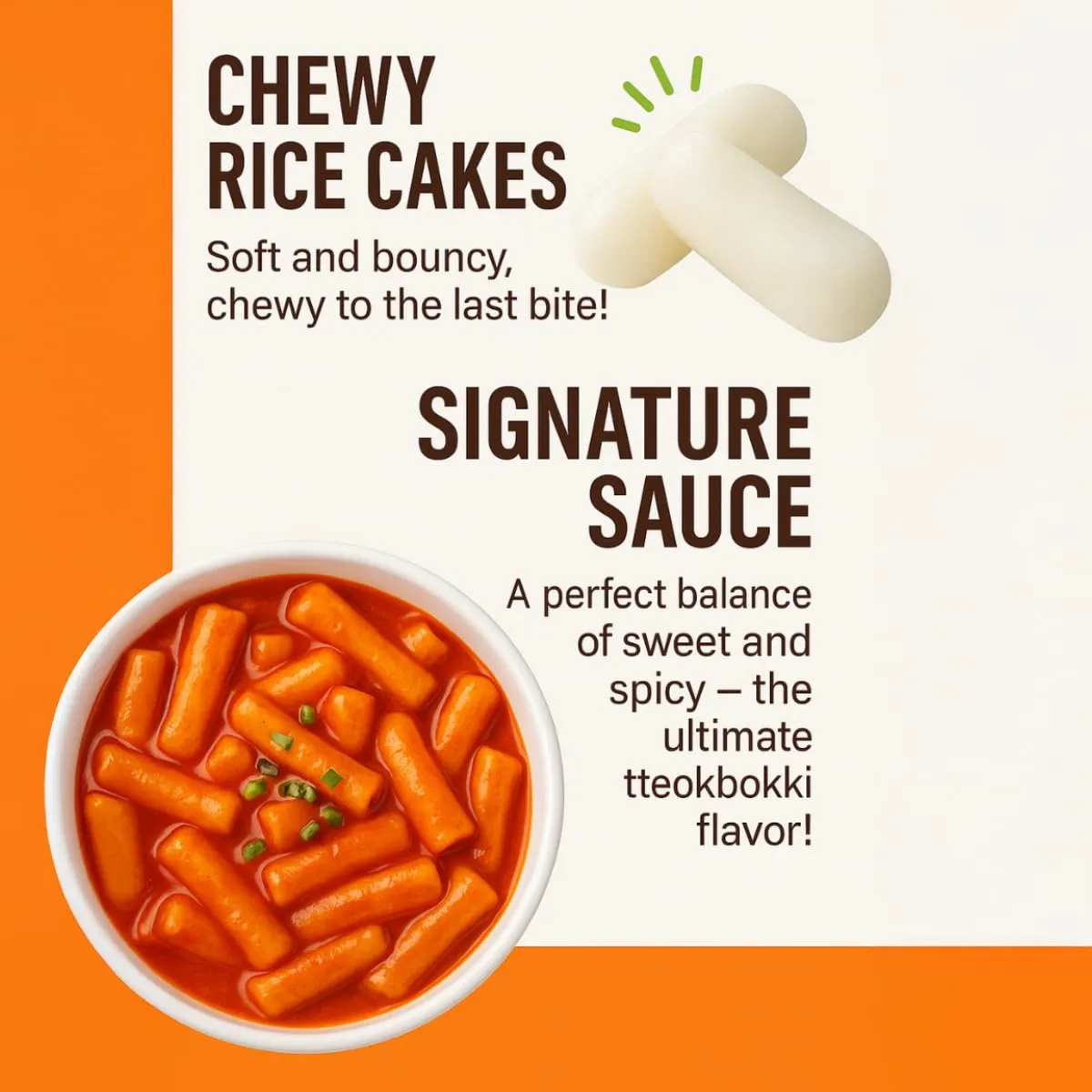 Unha's Korean Spicy and Sweet Rice Cakes, 2 Cups Instant Korean Rice Cake Tteokbokki Tteok, Single Serving Pack of 2