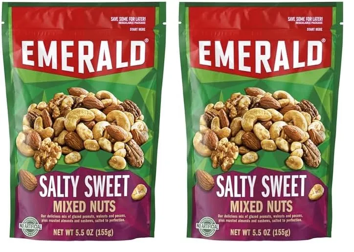 Emerald Nuts, Salty Sweet Mixed Nuts, 5.5 Oz (Pack of 2)