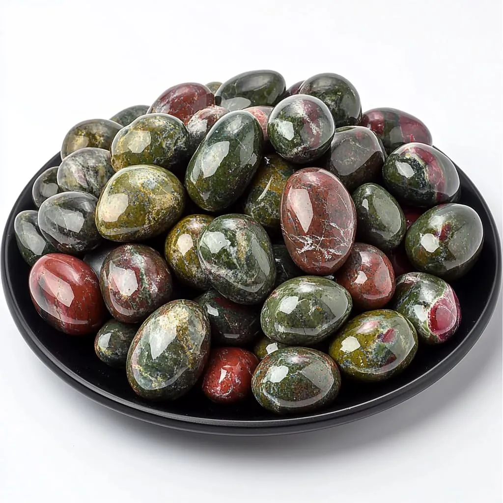 Dragon Blood Jasper Healing Crystal Stone Set - 24 Pieces, 0.6" Natural & Polished Stones for Healing, Meditation, Reiki, Chakra, Crafting & Decoration