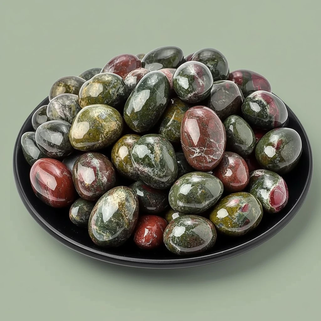 Dragon Blood Jasper Healing Crystal Stone Set - 24 Pieces, 0.6" Natural & Polished Stones for Healing, Meditation, Reiki, Chakra, Crafting & Decoration