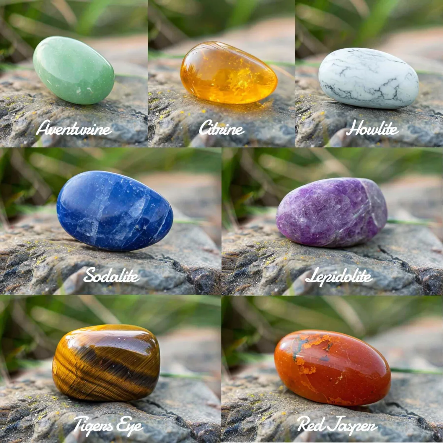 Polished Chakra Stone Set - 0.6", 7 Pcs Handpicked Natural Tumbled Stones and Crystals Bulk for Healing, Reiki, Meditation, Witchcraft and Home Decor, 7-Chakra-Stones-0.6"