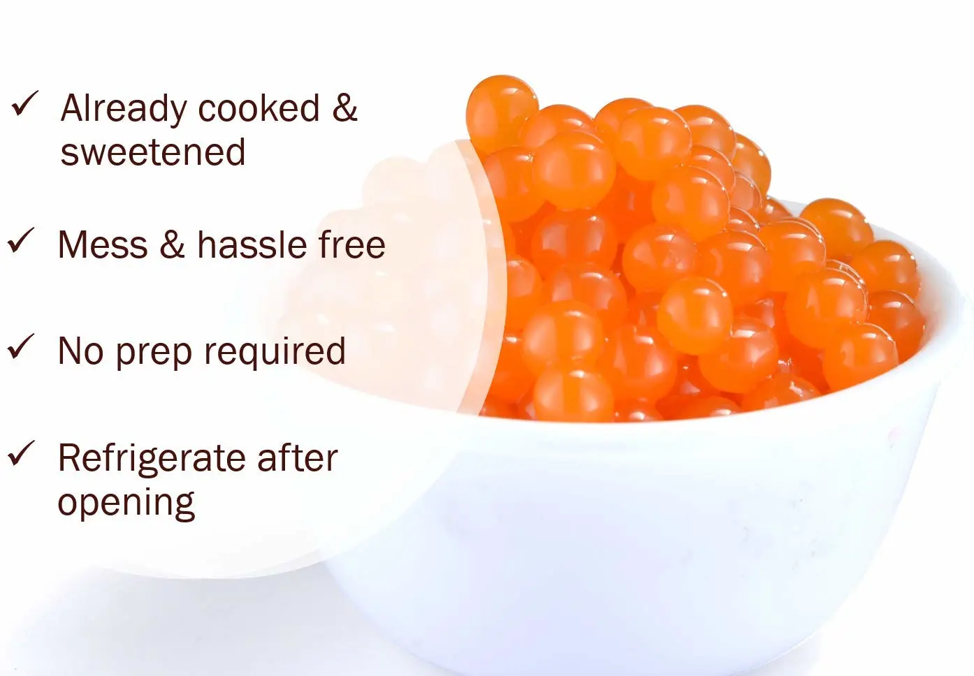 Mango Boba Pearls, Mango Popping Boba Bursting Boba, Mango Bubble Tapioca Pearls For Bubble Tea (Mango, 1 LB Pack of 1)