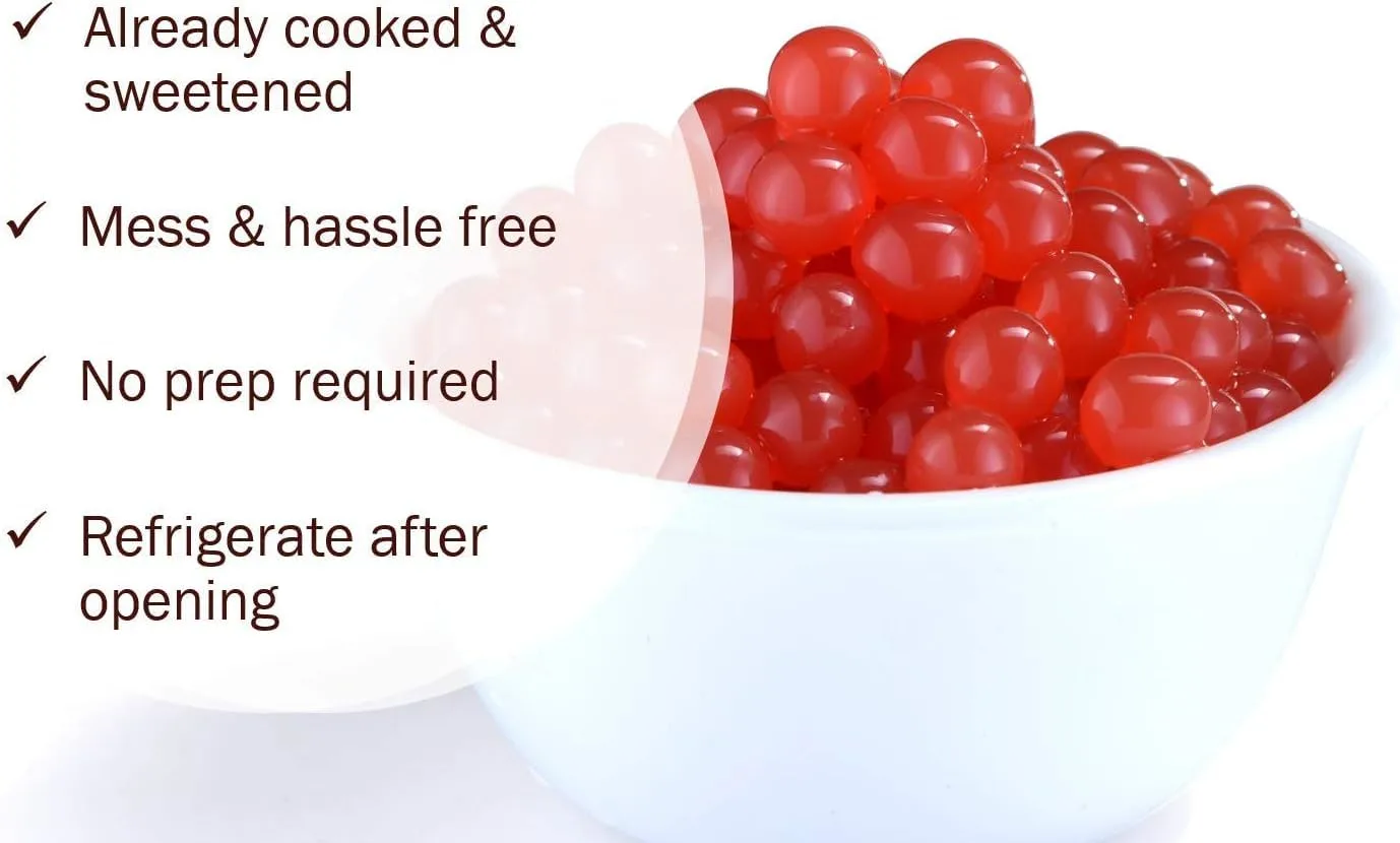 BREXONIC Popping Boba Pearls Bursting Tea Balls Drink & Dessert Topping Strawberry Mango Blueberry Passion Fruit Flavored Bubble Tea Tapioca Pearls (Pomegranate, 2 LB Pack of 1