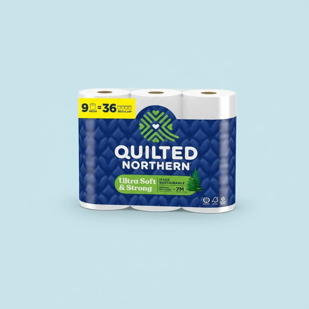 Quilted Northern Ultra Soft & Strong Toilet Paper, 9 Mega Rolls = 36 Regular Rolls, 5X Stronger*, Premium Soft Toilet Tissue
