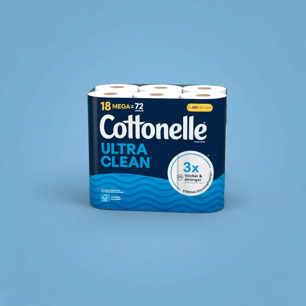 Cottonelle Ultra Clean Toilet Paper, 18 Mega Rolls (18 Mega Rolls = 72 Regular Rolls), 284 Sheets Per Roll, Packaging May Vary