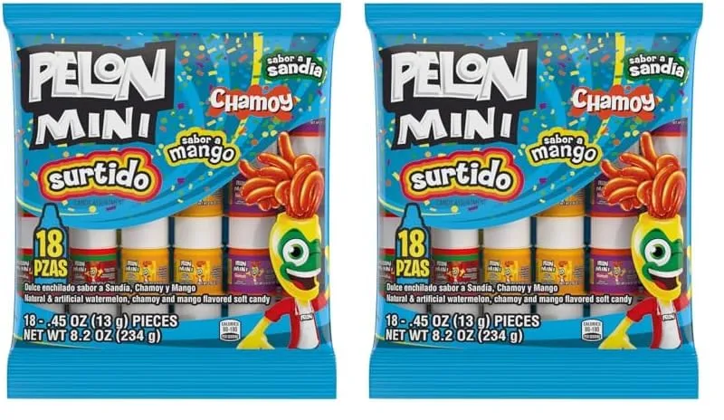 Pelon Pelo Rico Mini Assorted Watermelon, Mango, and Chamoy Candy, 0.45 oz (Pack of 36)