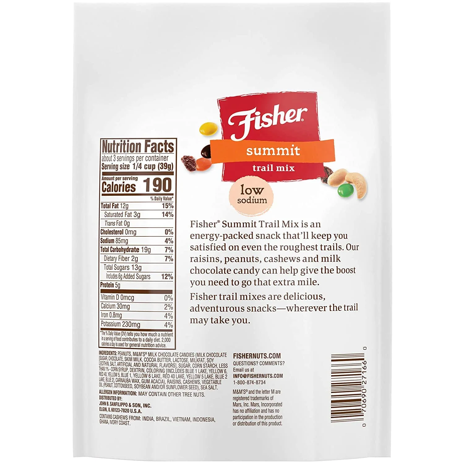 Fisher Snack Summit Trail Mix, 4 Ounces (Pack of 4)