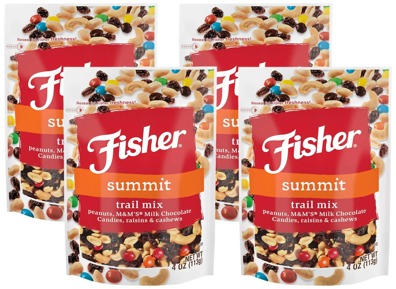 Fisher Snack Summit Trail Mix, 4 Ounces (Pack of 4)
