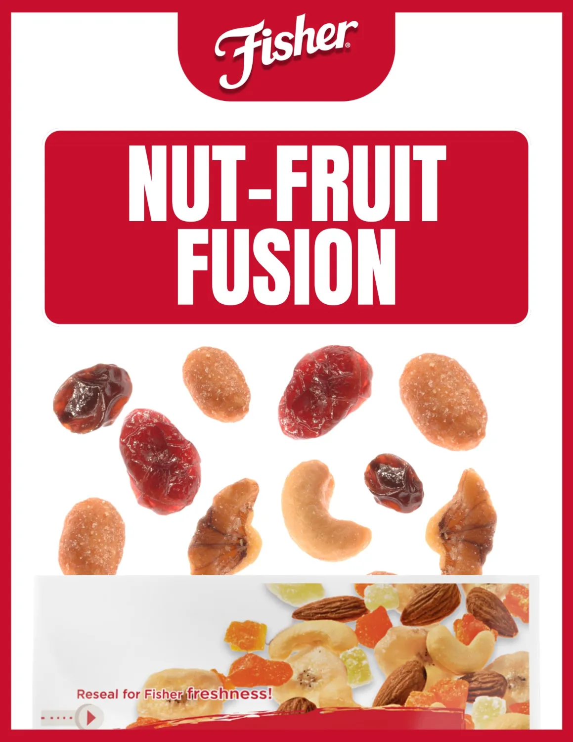 Fisher Snack Sweet Nut Trail Mix, 4 oz (Pack of 6), Honey Roasted Peanuts, Raisins, Frosted Walnuts, Cashews, Dried Sweetened Cranberries, Snacks for Adults and Kids, Dried Fruit Snacks