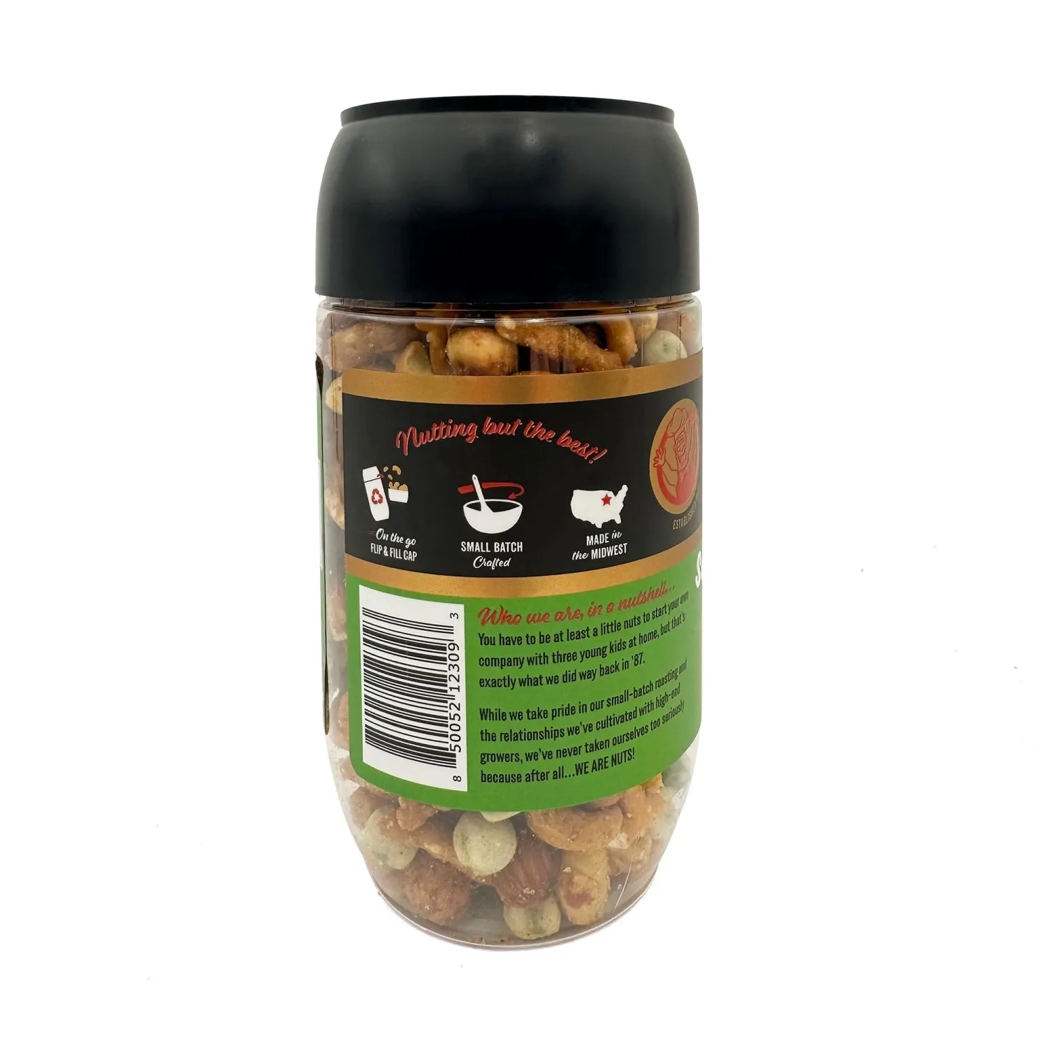 We Are Nuts Specialty Snack & Trail Mix - Savory Wasabi Flavor - 1-Pack On The Go Jar (8 oz.)