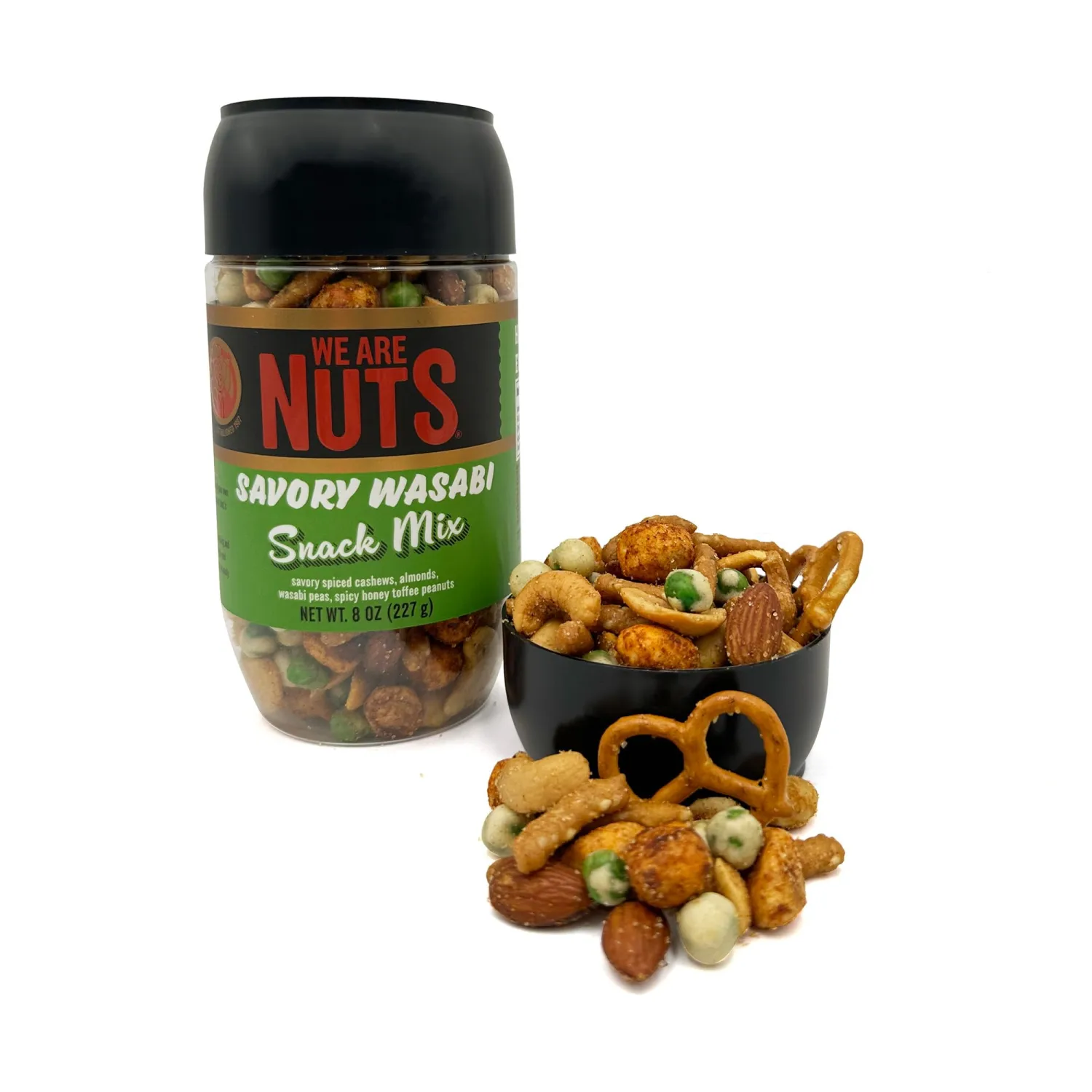 We Are Nuts Specialty Snack & Trail Mix - Savory Wasabi Flavor - 1-Pack On The Go Jar (8 oz.)