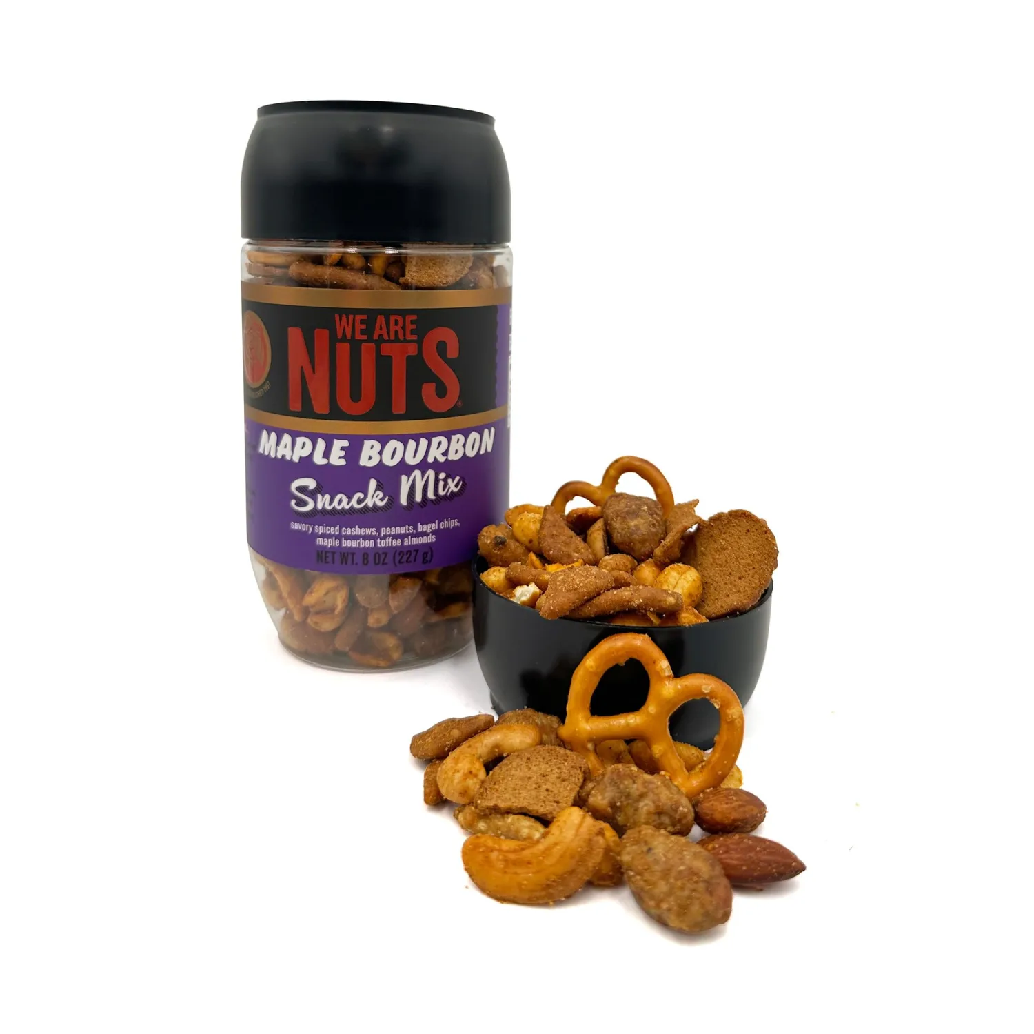 We Are Nuts Specialty Snack & Trail Mix - Maple Bourbon Flavor - 1-Pack On The Go Jar (8 oz.)
