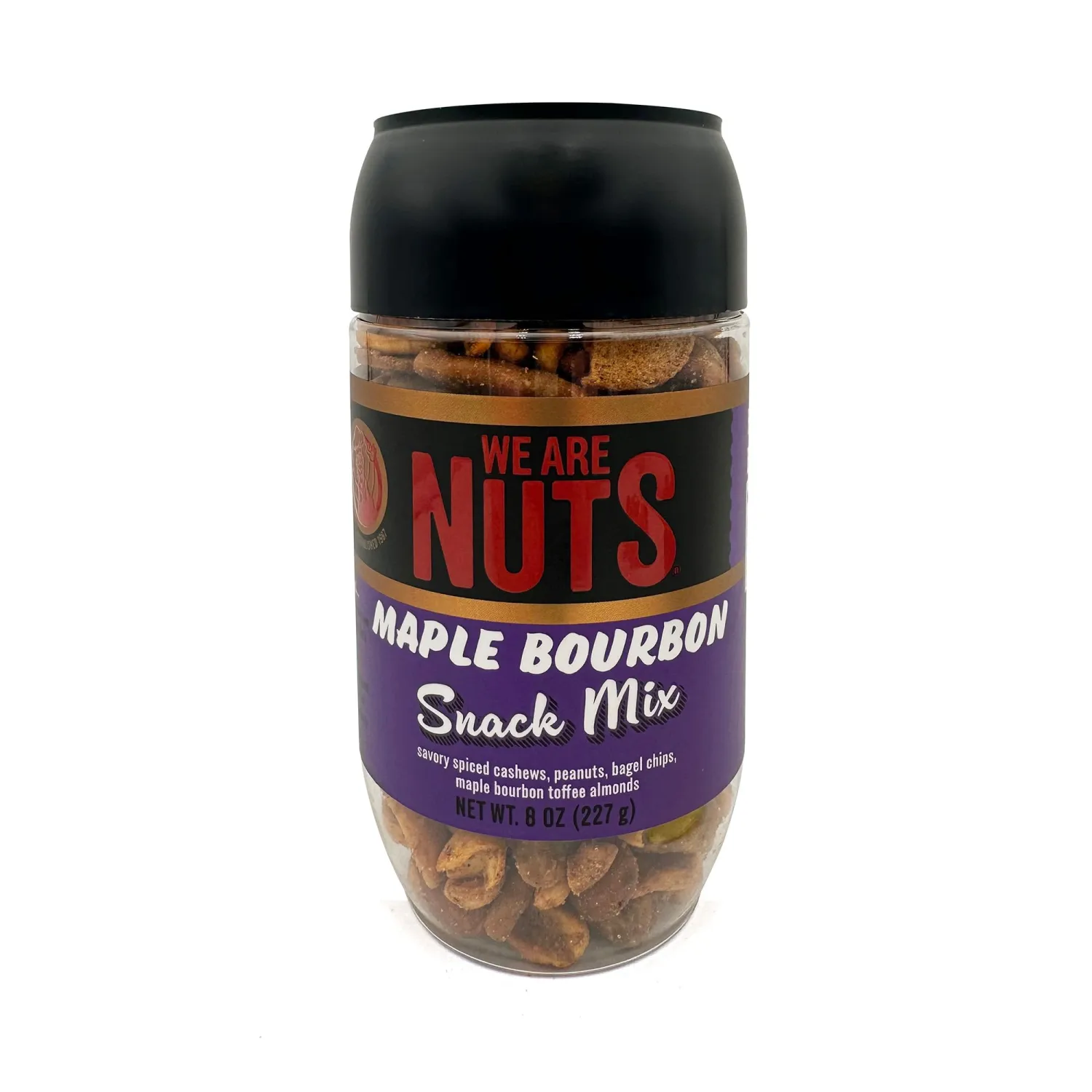 We Are Nuts Specialty Snack & Trail Mix - Maple Bourbon Flavor - 1-Pack On The Go Jar (8 oz.)