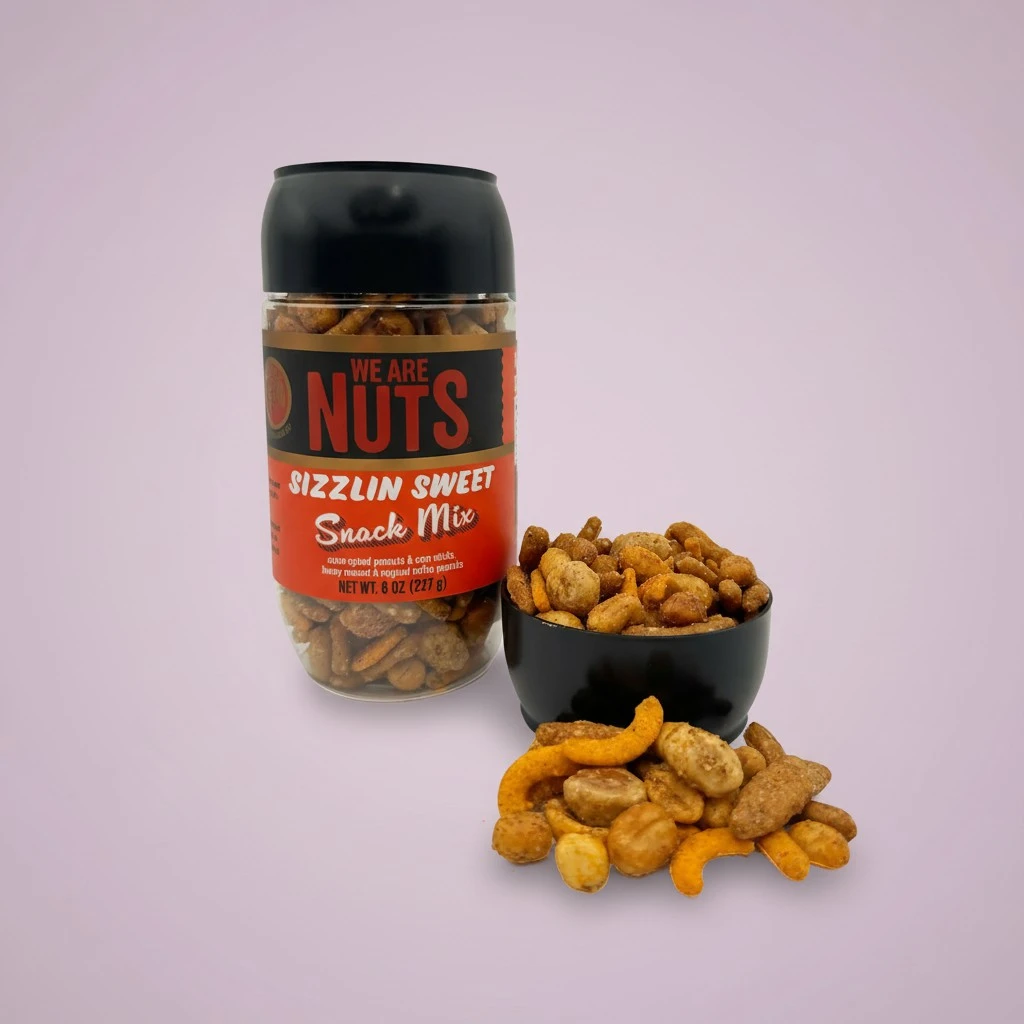 We Are Nuts Specialty Snack & Trail Mix - Sizzlin' Sweet Flavor - 1-Pack On The Go Jar (8 oz.)