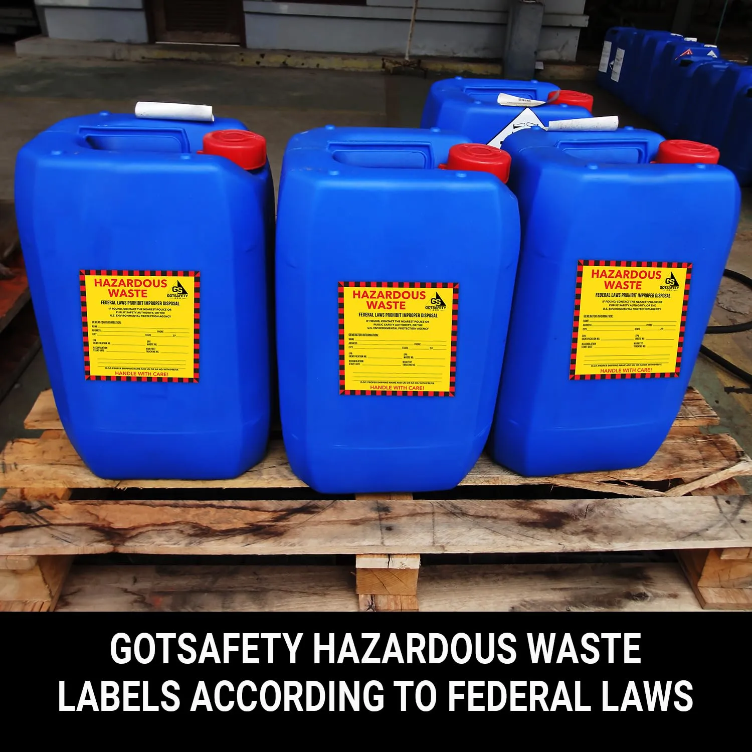 Hazardous Waste Labels According to Federal Laws – Pack of 25 Biohazard Stickers - Hazardous Waste Sign, Weatherproof, & Easy to Use Adhesive Labels, 6” x 6”, Hazardous Waste Containers