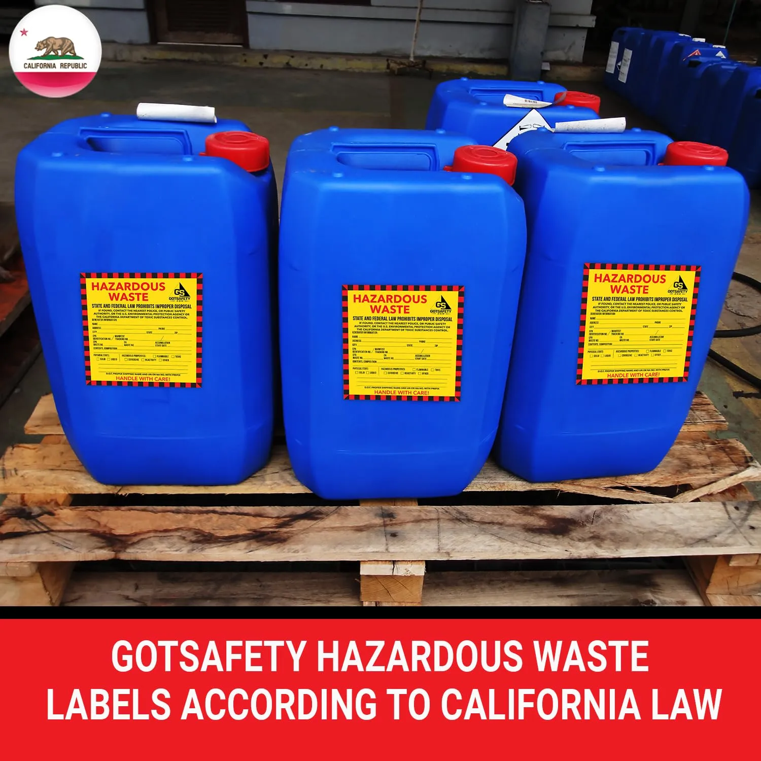 Hazardous Waste Labels California According to Federal Laws, 6" x 6" Pack of 25, Biohazard Sticker, Self-Adhesive Hazardous Waste Signs Weatherproof Easy to Use On Hazardous Waste Containers