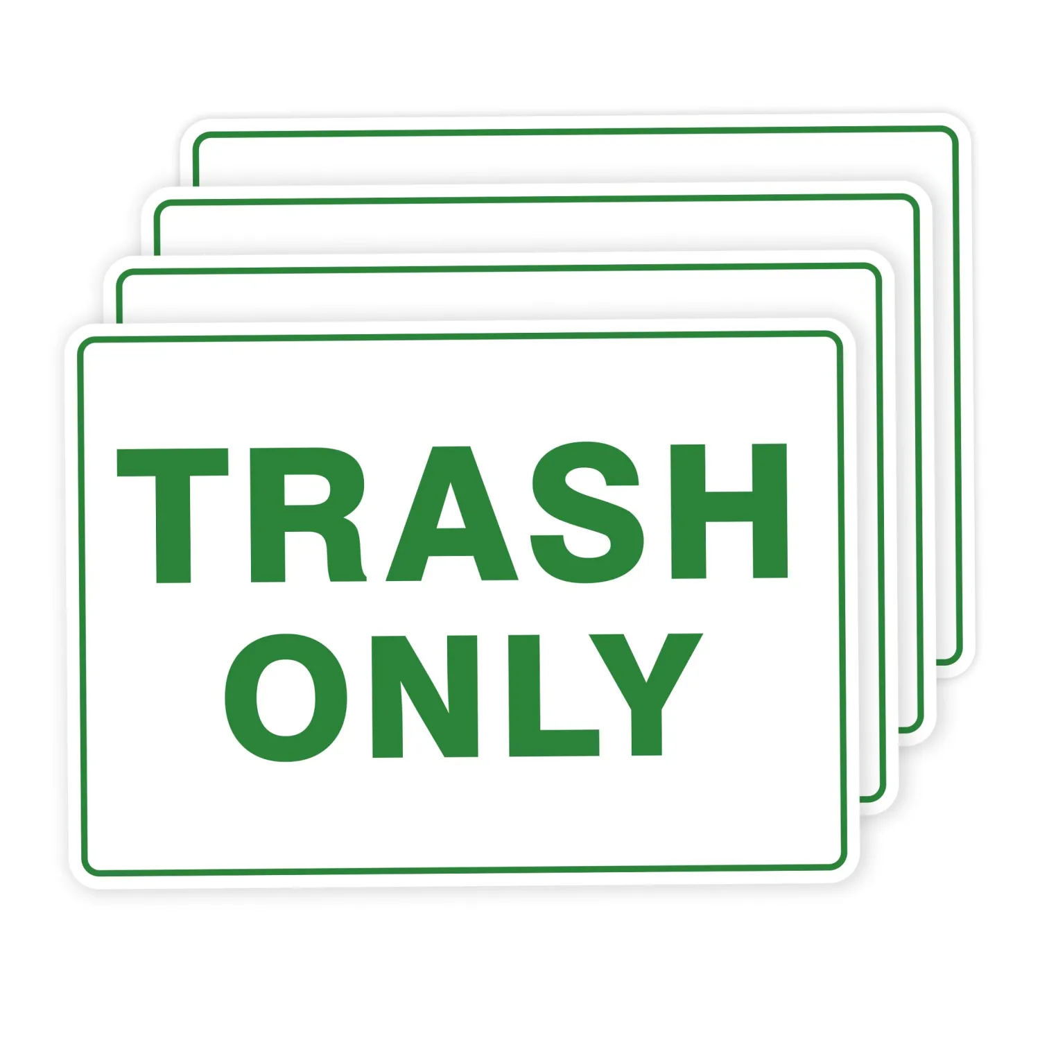 4PCS Trash Only Stickers for Trash Bins,Self-Adhesive Weatherproof Yard Waste Sign Sticker, Trash & Recycle Stickers for Trash Can, Essential for Home, Office，Courtyard, Shopping Malls, Kitchen and Public Area（7.9" x 5.5"）