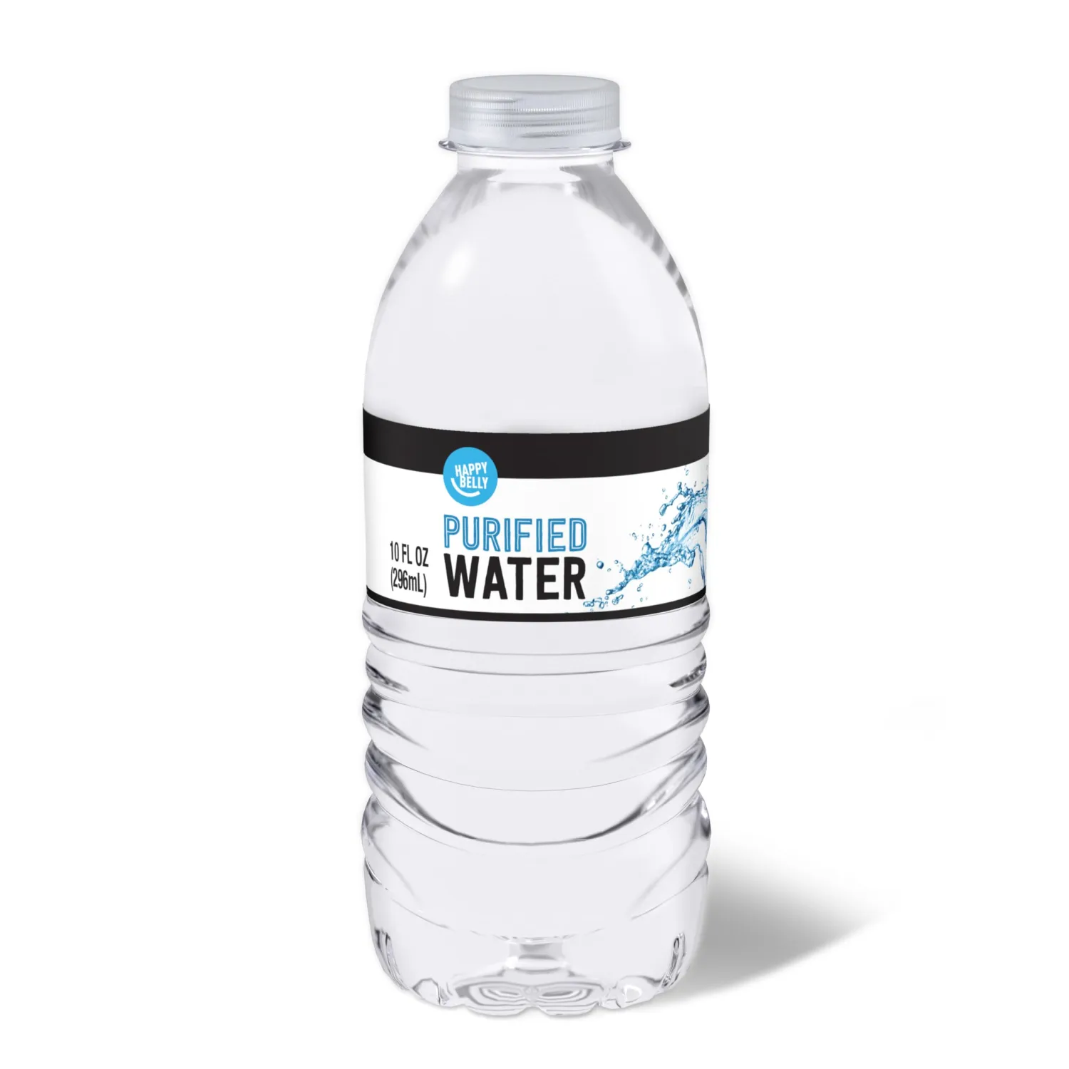 Amazon Brand - Happy Belly Purified Water, Plastic Bottles, 10 fl oz (Pack of 24)