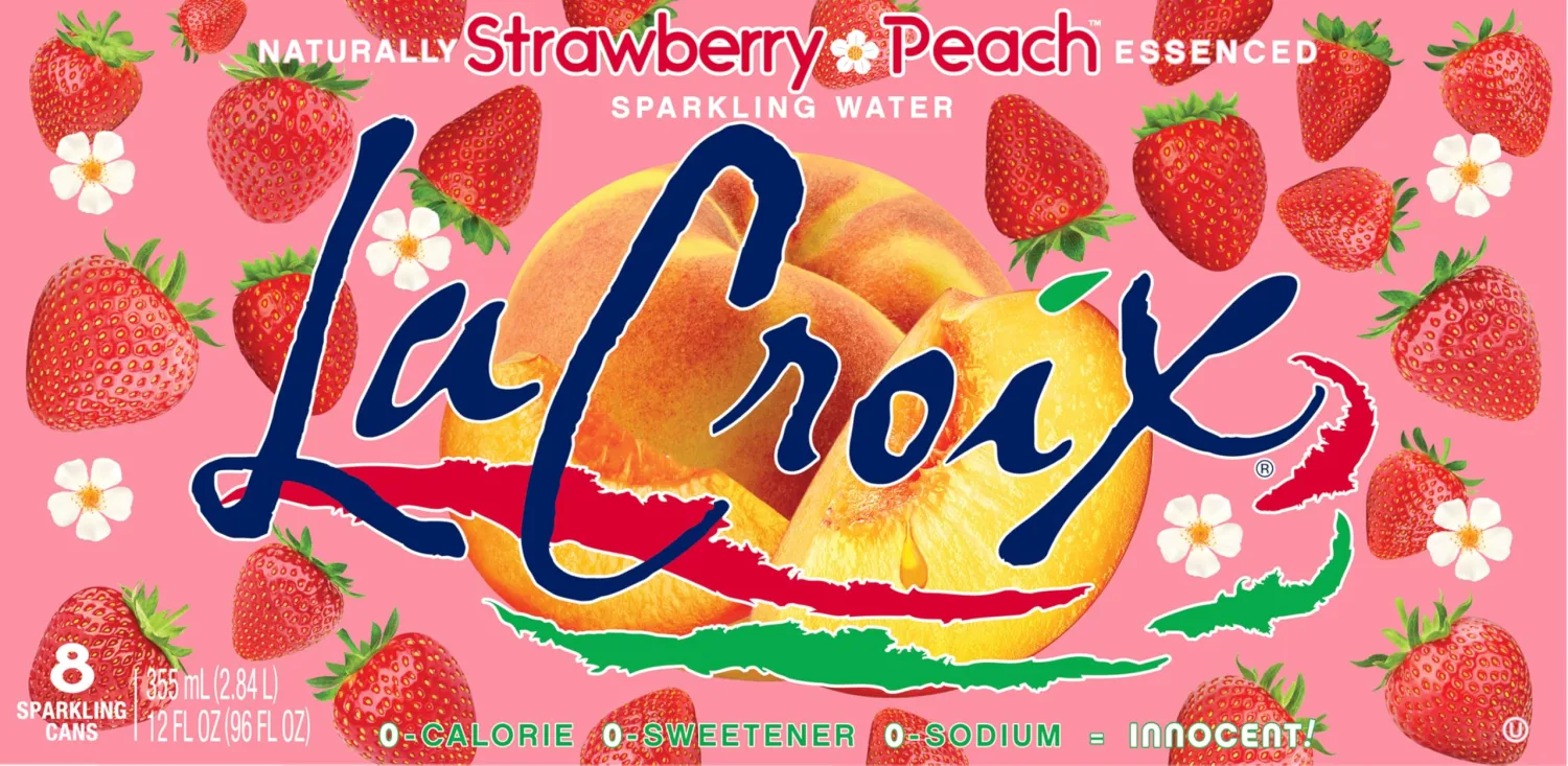 LaCroix Sparkling Water, Strawberry Peach, 12 Fl Oz (pack of 8)