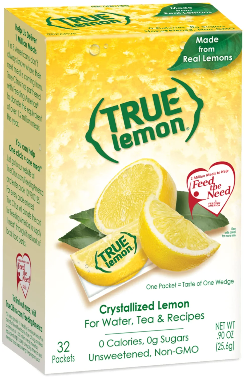 True Lemon Crystalized Lemon 32 Packet Box (3 Pack)= 96 Single Packets