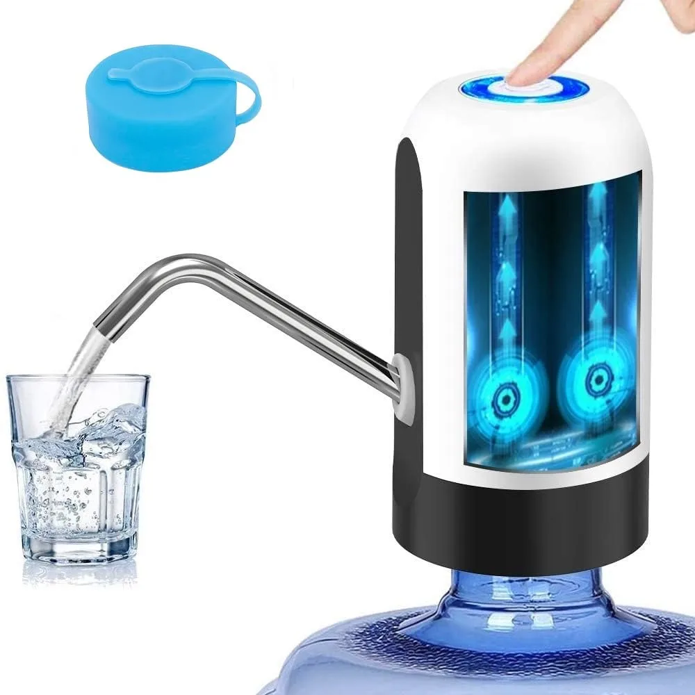 Myvision Water Dispenser for 5 Gallon Bottle,Portable USB Charging Electric Water Pump, Drinking Water Jug Pump for Home, Kitchen, Living Room, Office,Camping,Universal for 3-5 Gallon (White)
