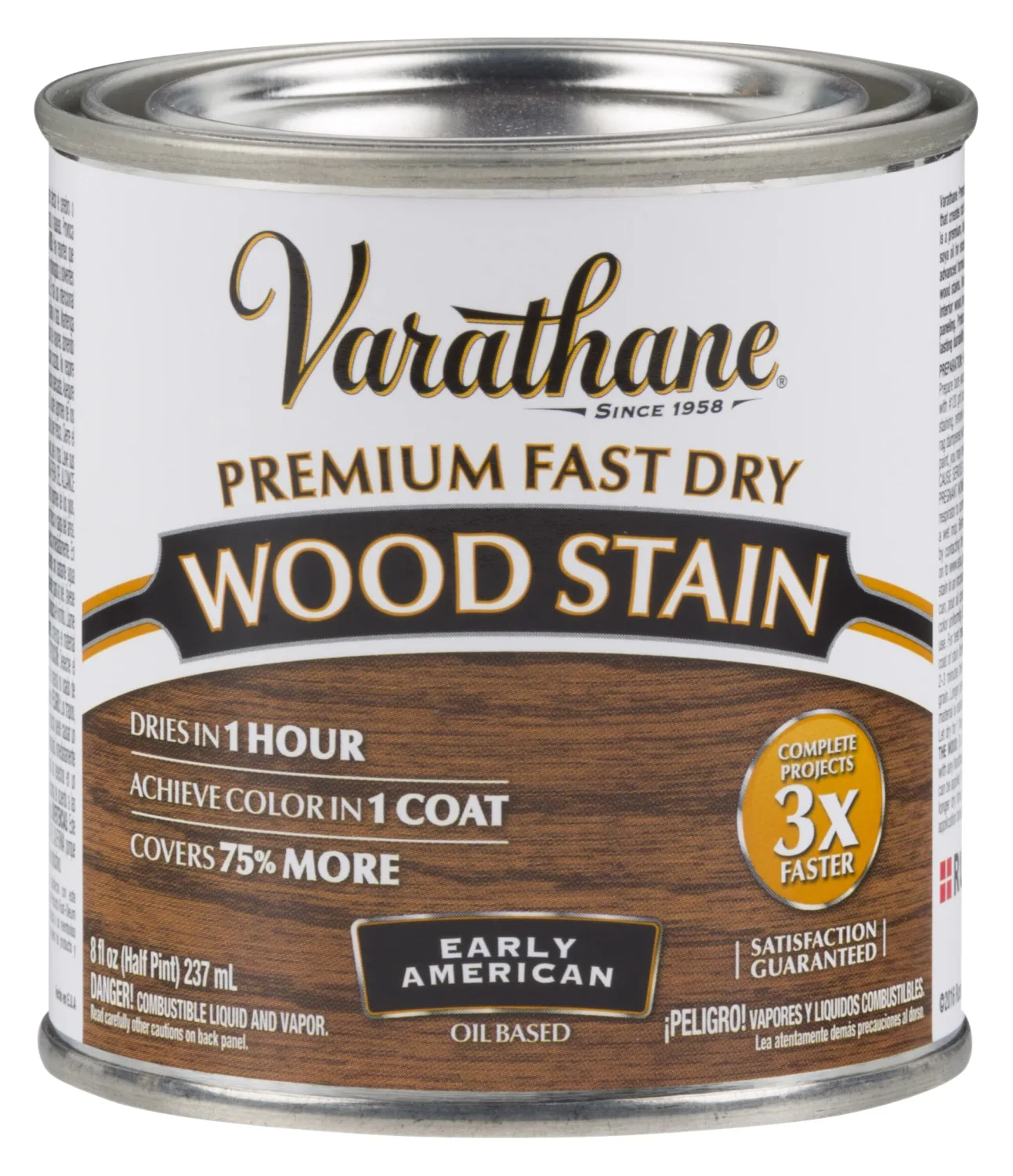 Varathane 262024 Premium Fast Dry Wood Stain, Half Pint, Early American, 8 Fl Oz