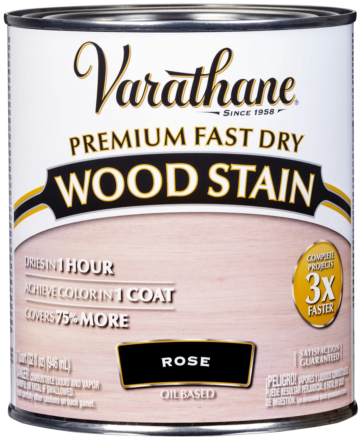 Varathane 347261 Premium Fast Dry Wood Stain, Quart, Rose
