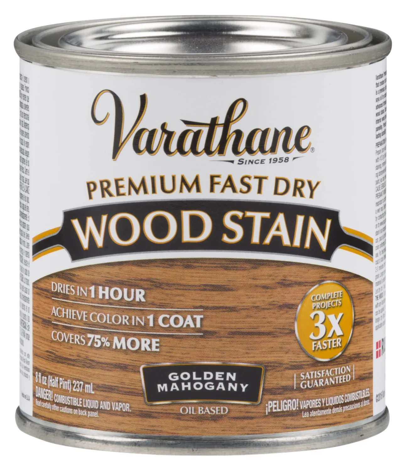 Varathane 262033 Premium Fast Dry Wood Stain, Half Pint, Golden Mahogany, 8 Fl Oz