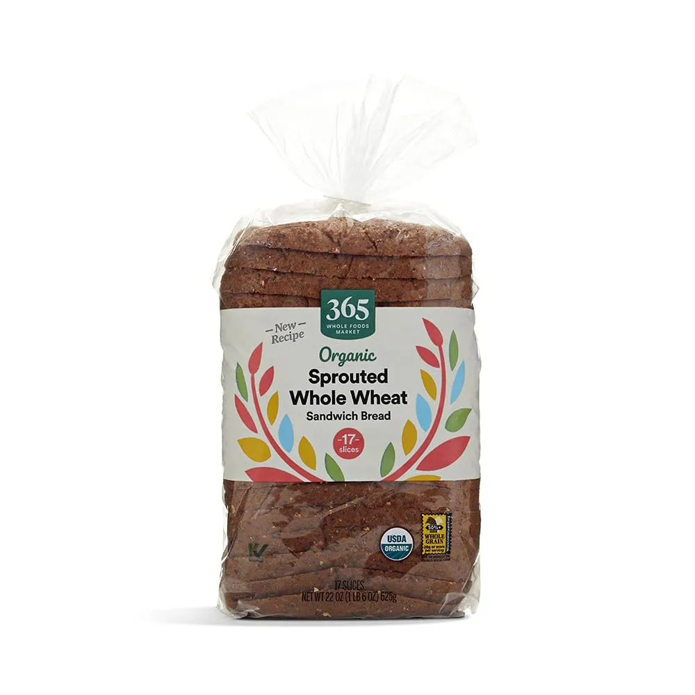 365 By Whole Foods Market, Frozen, Bread Sandwich Sprouted Whole Wheat Organic, 22 Ounce