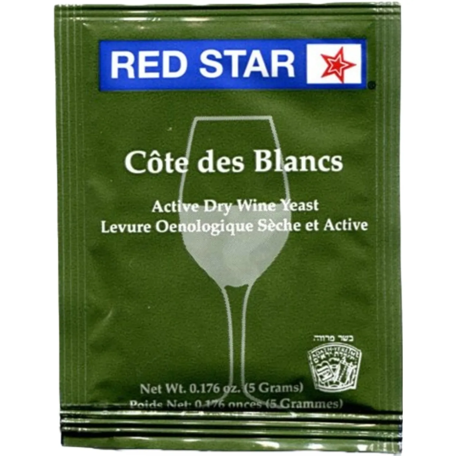 Red Star Cotes Des Blancs Wine Yeast (3 Pack) - Great for Making Wine Cider Mead Kombucha at Home - 5 g Sachets - Saccharomyces cerevisiae - Sold by CAPYBARA Distributors Inc.