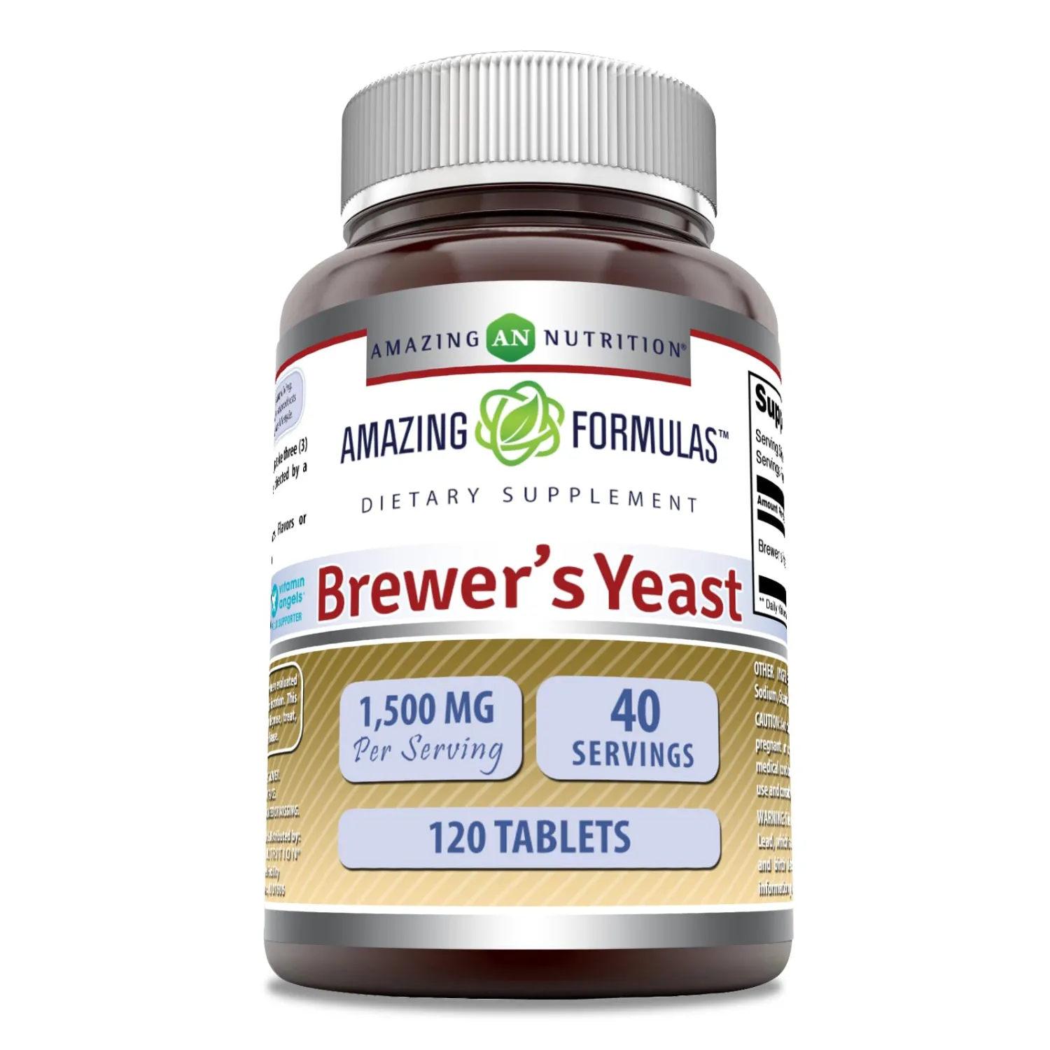 Amazing Formulas Brewers Yeast Supplement | 1500 Mg Per Serving | 120 Tablets | Non-GMO | Gluten Free | Made in USA