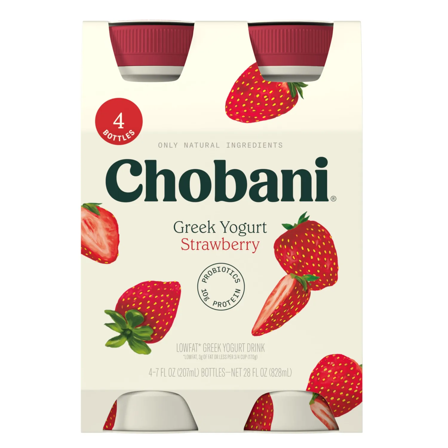 Chobani® Low-Fat Greek Yogurt Drink Strawberry 7 fl oz 4PK