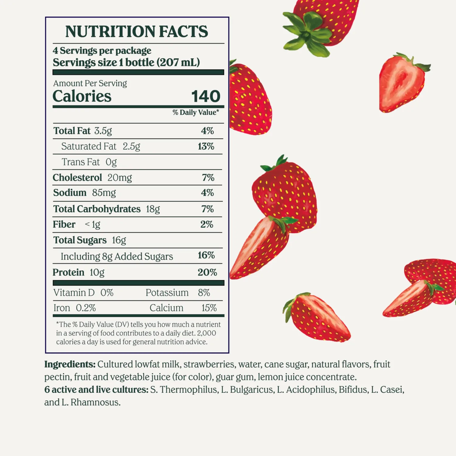 Chobani® Low-Fat Greek Yogurt Drink Strawberry 7 fl oz 4PK