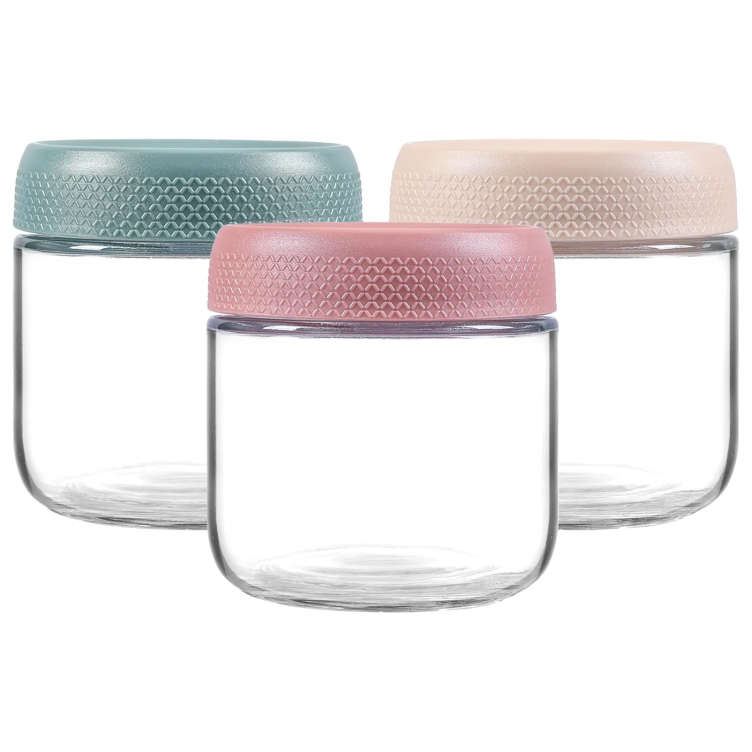NETANY 3-pack 10oz Glass jars with Airtight Lids, Overnight Oats Containers with Lids, Wide mouth Mason Salad jars, Glass Food Storage Containers for Snacks Yogurt Spice Sugar