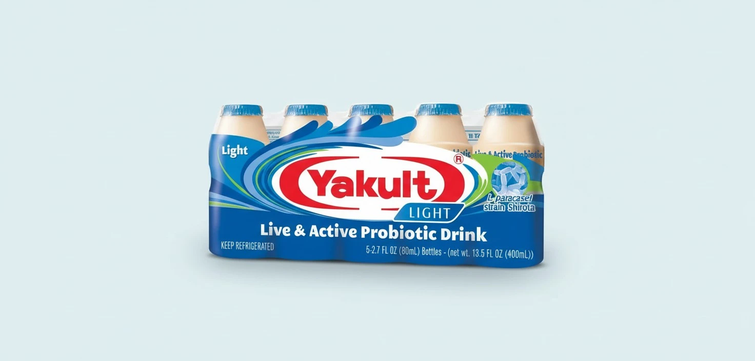 Yakult Probiotic Drink Light, 2.7 fl oz Bottle, Pack of 5