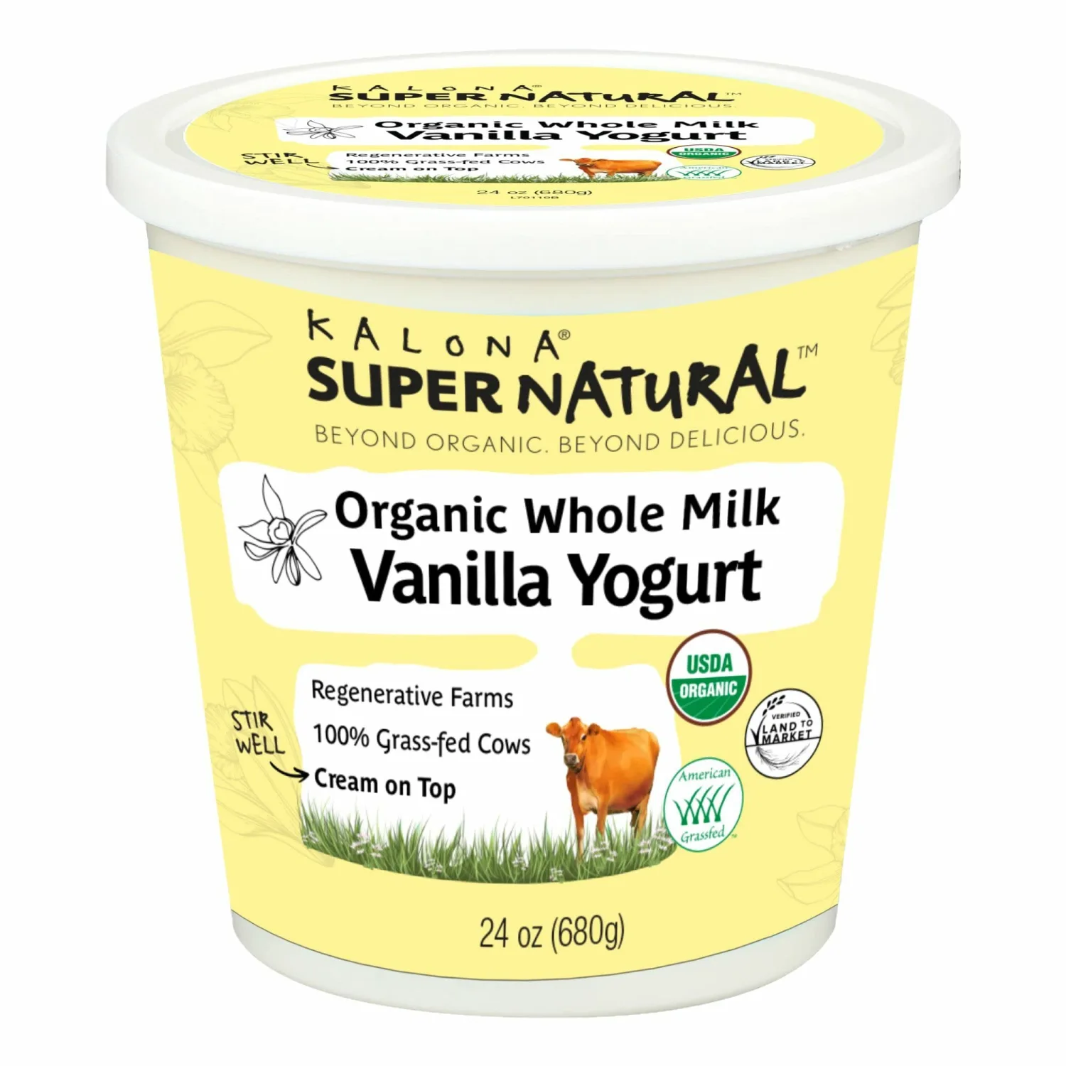 Kalona SuperNatural Organic Whole Milk Vanilla Yogurt, 24oz