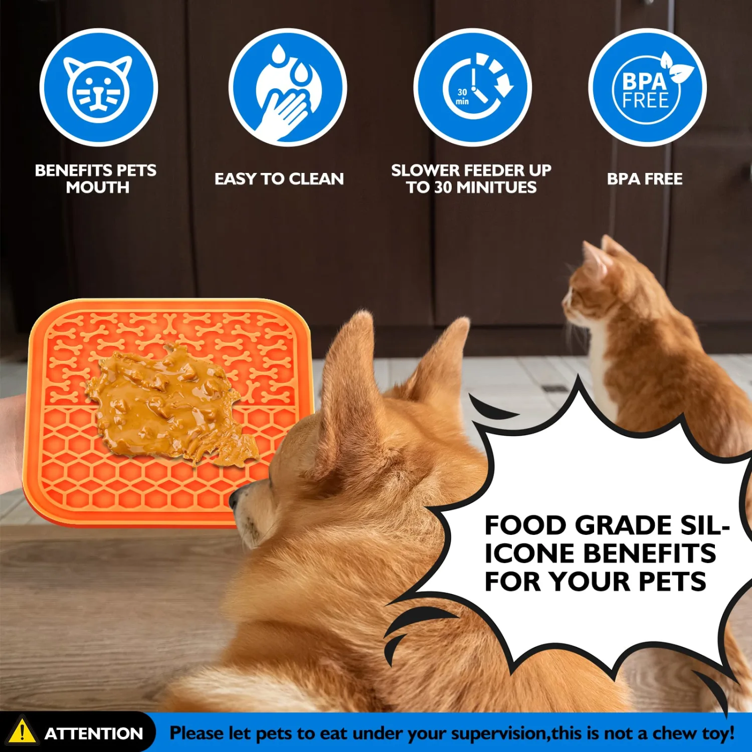 3 Pack Lick Mat for Dogs and Cats, Dog Slow Feeder Bowl Mat for Bathing, Grooming, Nailing, Trimming, Food-Grade, Non-Toxic Licking Pad