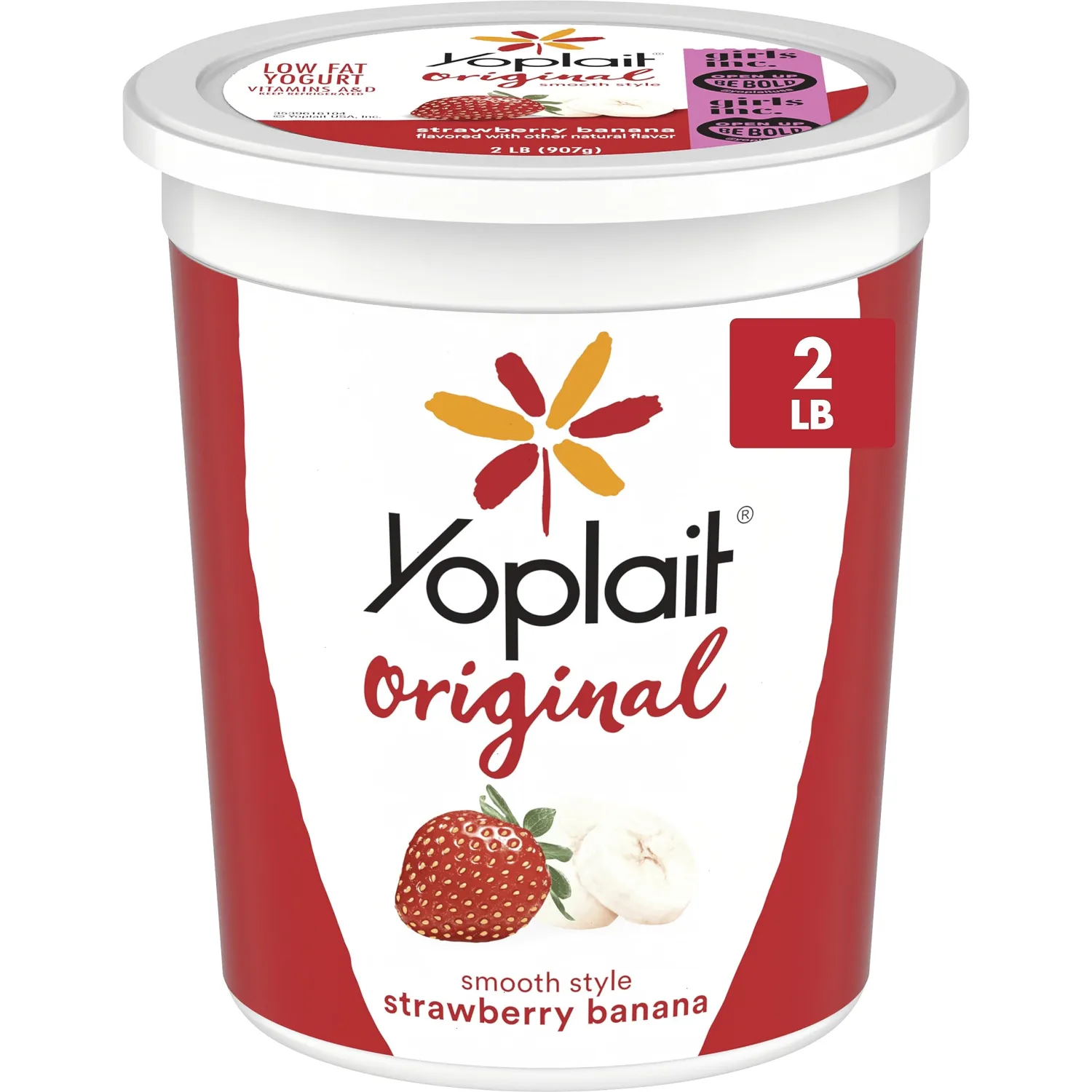 Yoplait Original Smooth Style Strawberry Banana Flavored Low Fat Yogurt Tub, 32 oz