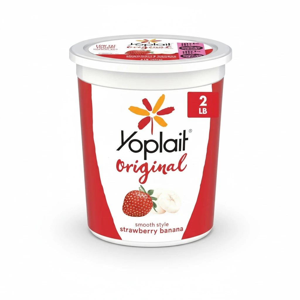 Yoplait Original Smooth Style Strawberry Banana Flavored Low Fat Yogurt Tub, 32 oz