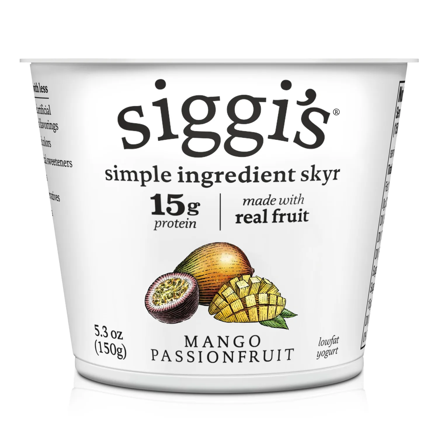 siggi's® Icelandic Strained Lowfat Yogurt, Mango Passionfruit, 5.3 oz., Single Serve Cup