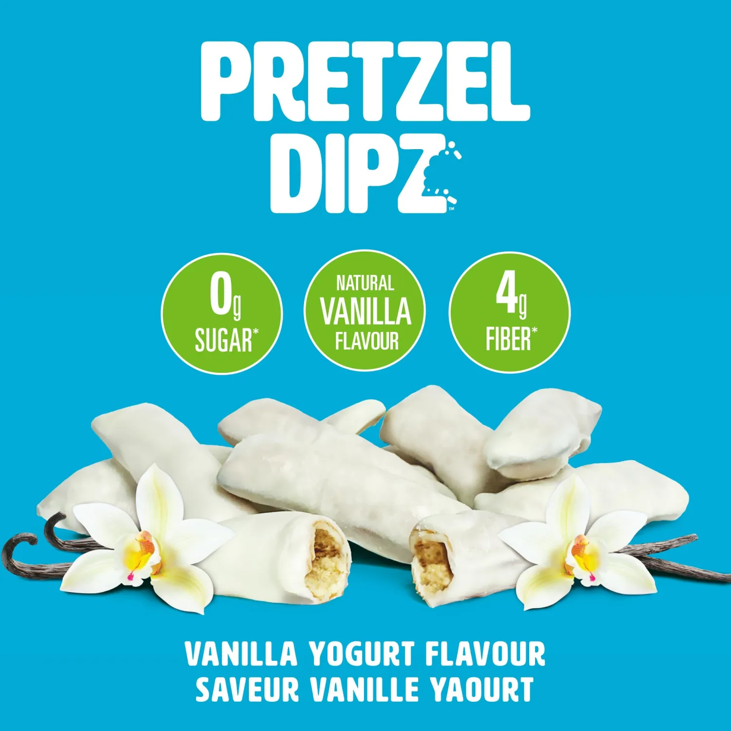 No Sugar Pretzel Sticks, Vanilla Yogurt Covered Diet Pretzel Crisps, Sweet, Salty, Crunchy Perfection, Snack and Share, 0g Sugar, 4g Fibre -1 Pack (200g)