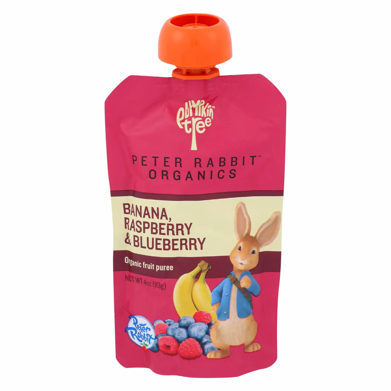 Peter Rabbit Organics Baby Raspberry Banana Blueberry, 4 oz