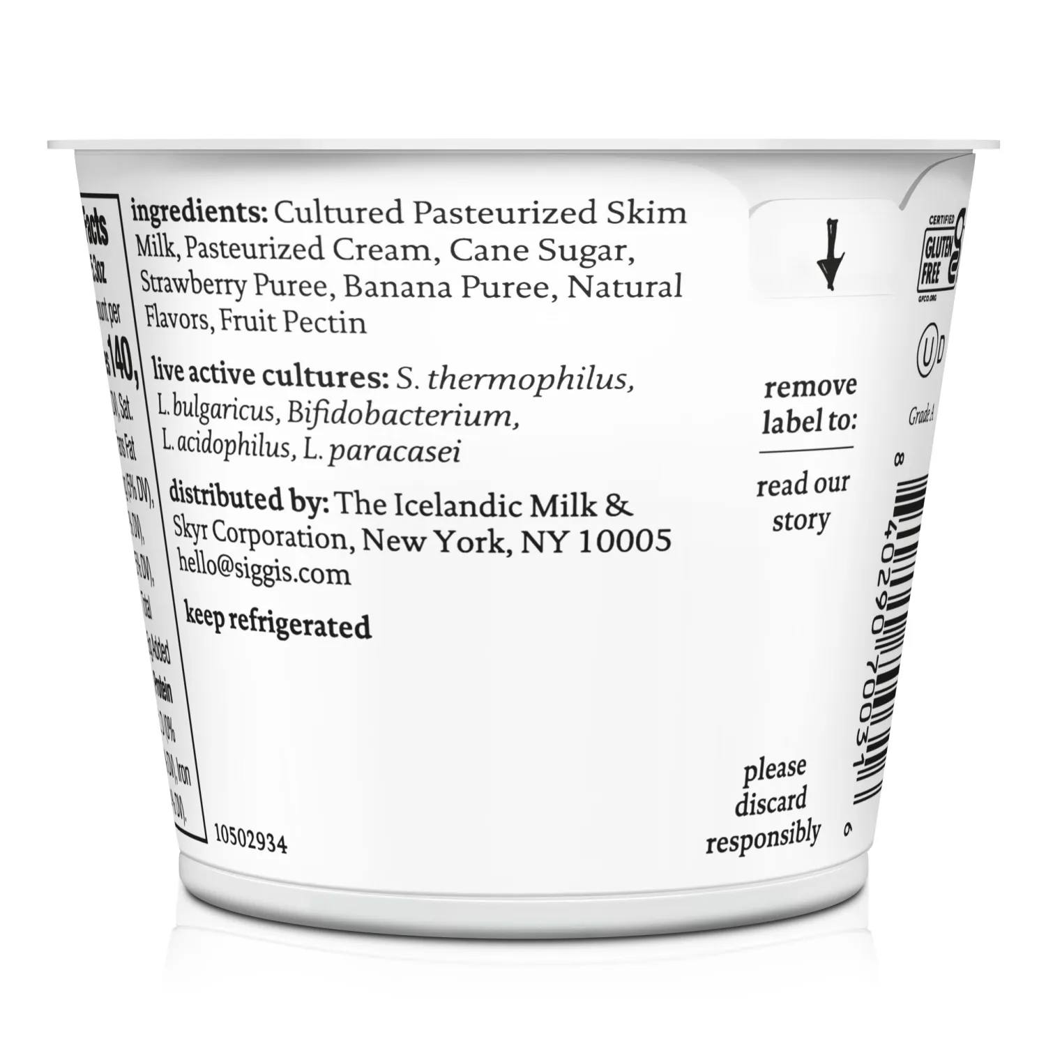 siggi’s Icelandic Skyr Lowfat Yogurt, Strawberry Banana, 5.3 oz.