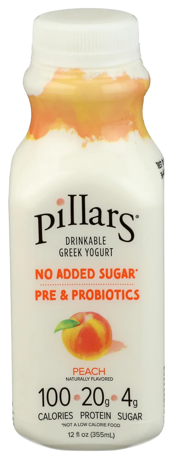PILLARS Peach Drinkable Greek Yogurt, 12 FZ