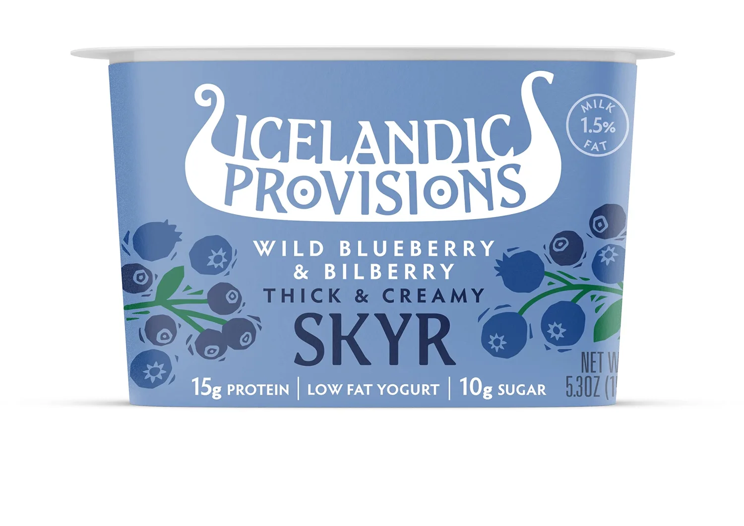 Icelandic Provisions, Wild Blueberry and Bilberry Thick and Creamy SKYR, 5.3 Ounce