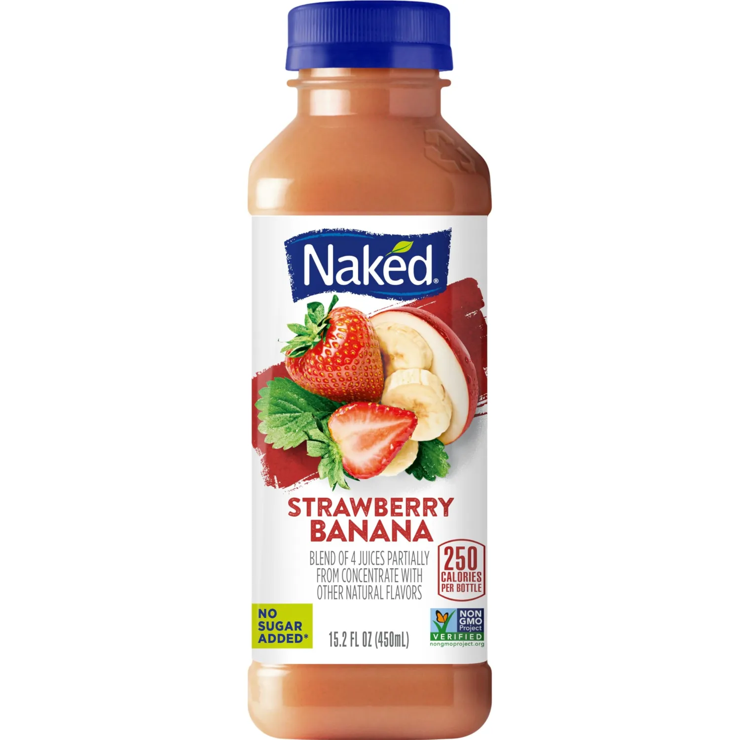 Naked Juice Strawberry Banana Flavored 100% Fruit Smoothie Blend, 15.2 fl oz
