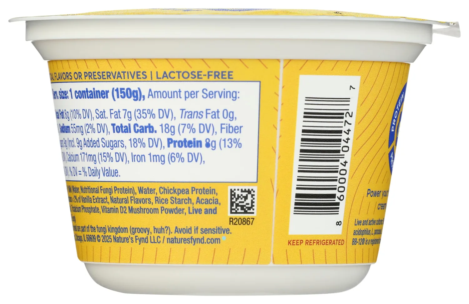 Nature's Fynd Dairy Free Vanilla Yogurt, 5.3 OZ