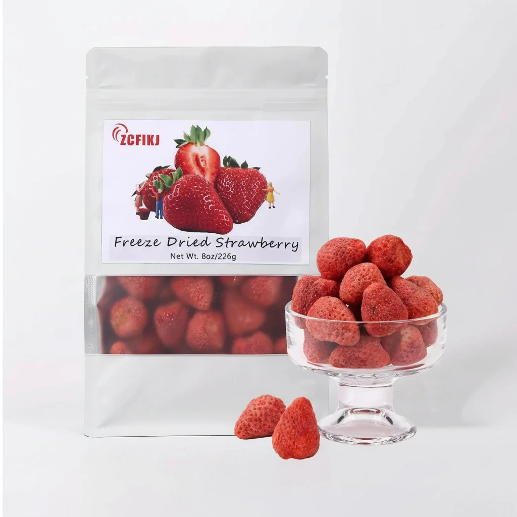 Whole Freeze-Dried Strawberries 8oz/226g | Premium Frozen Dried strawberry | 100% Natural Dehydrated Freeze Dried Fruit Snacks l No Sugar Added,Perfect for Oatmeal, Cereal, Yogurt & Baking Toppings